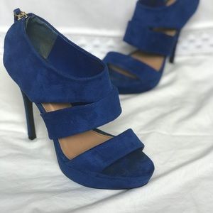 Electric Blue Suede Heels